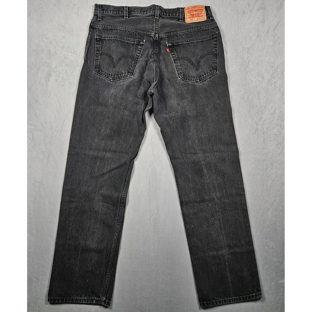 Vintage Levi's 505 Regular Fit Jeans Mens 38x34 (Actual 36x33) Black Denim Y2K - Picture 3 of 14